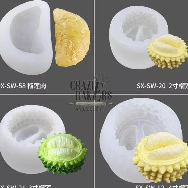 CETAKAN SILIKON BENTUK DURIAN MOUSSE CAKE 3D SILICONE MOLD