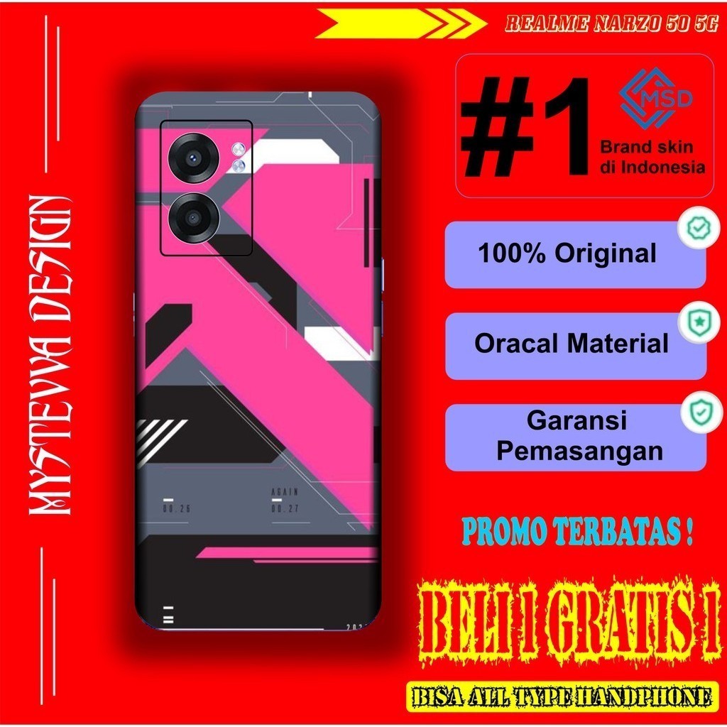 

Terlaris Realme Narzo 50 5G Garskin Stiker Custom Case Laminasi Tebal COD