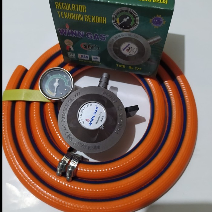 Regulator Matic BIOGAS WINN GAS W 777 M Selang Gas LPG 700 PSI ASLI DN