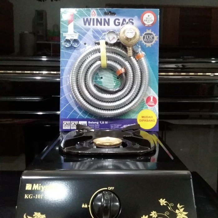 Miyako KG 101c /11c kompor gas 1 tungku+(regulator &selang winn gas)