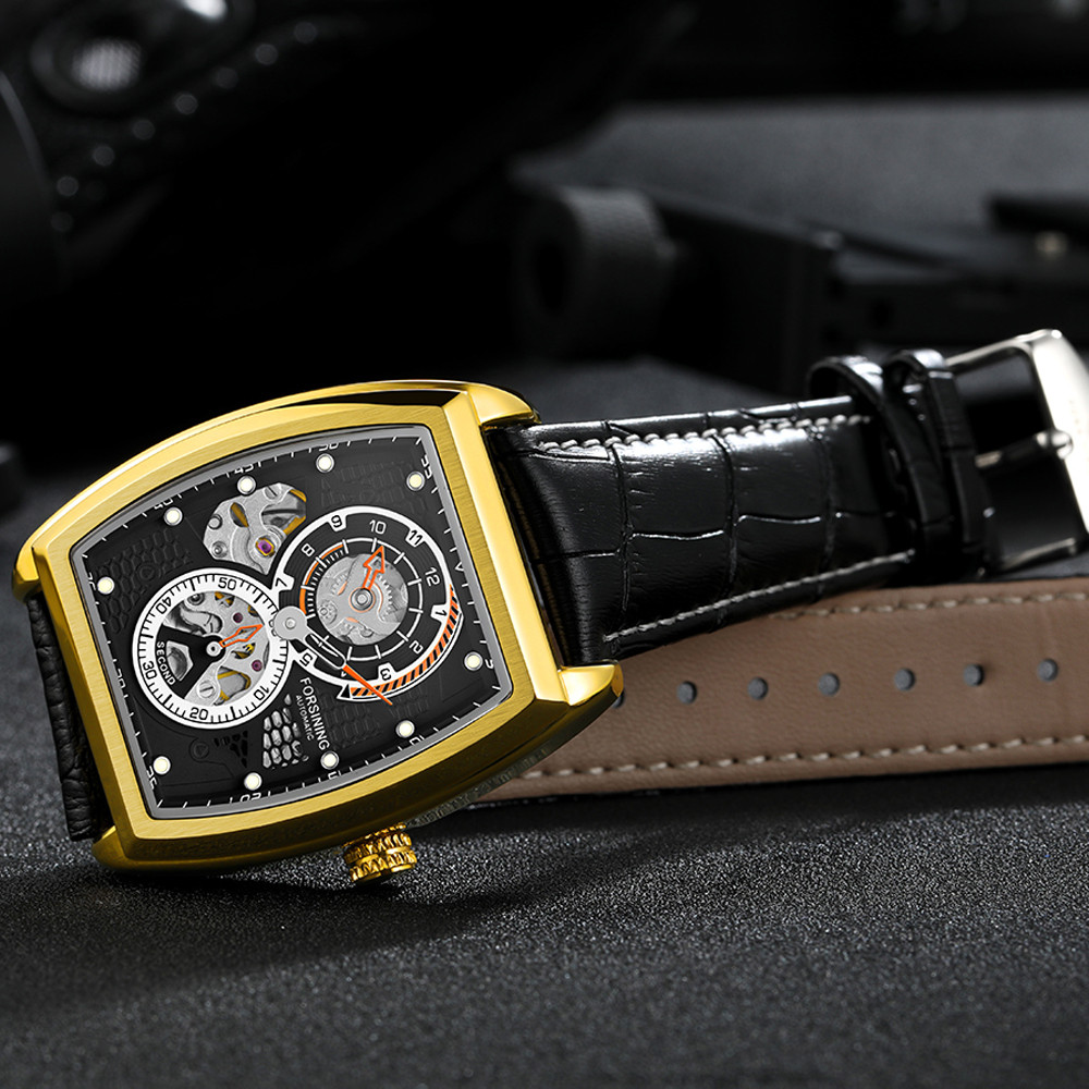 Relogio Feminino FORSINING 2025 Men's Watch Fashion Luxury Square Design Waterproof Automatic