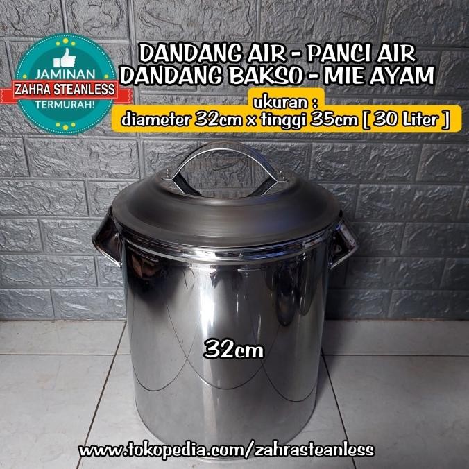 

New Dandang Bakso Stainless 32Cm / Tong Air / Dandang Bubur / Dandang Soto