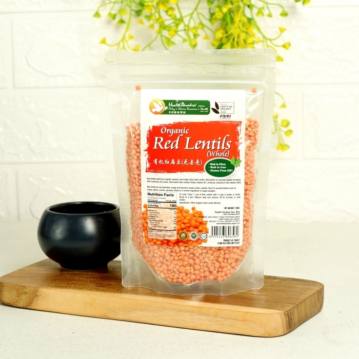 

Health Paradise Organic Red Lentils 250gr