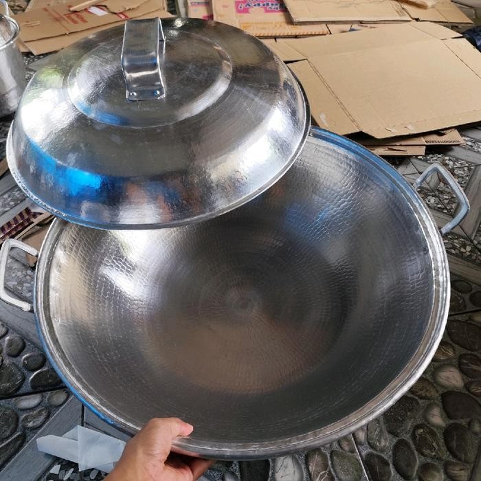Wajan Kuali Jumbo Plus Tutup Uk 60cm anti lengket anti karat alumunium super tebal Kitchenware