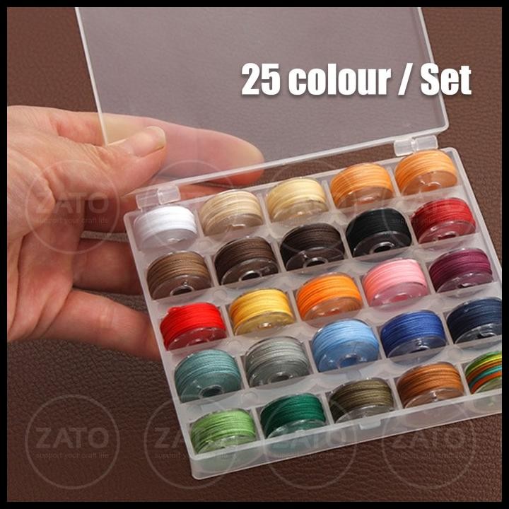 

Terlaris 25 Pcs / Set Hand Stitched Round Wax Thread - Benang Jahit Kulit Good Quality