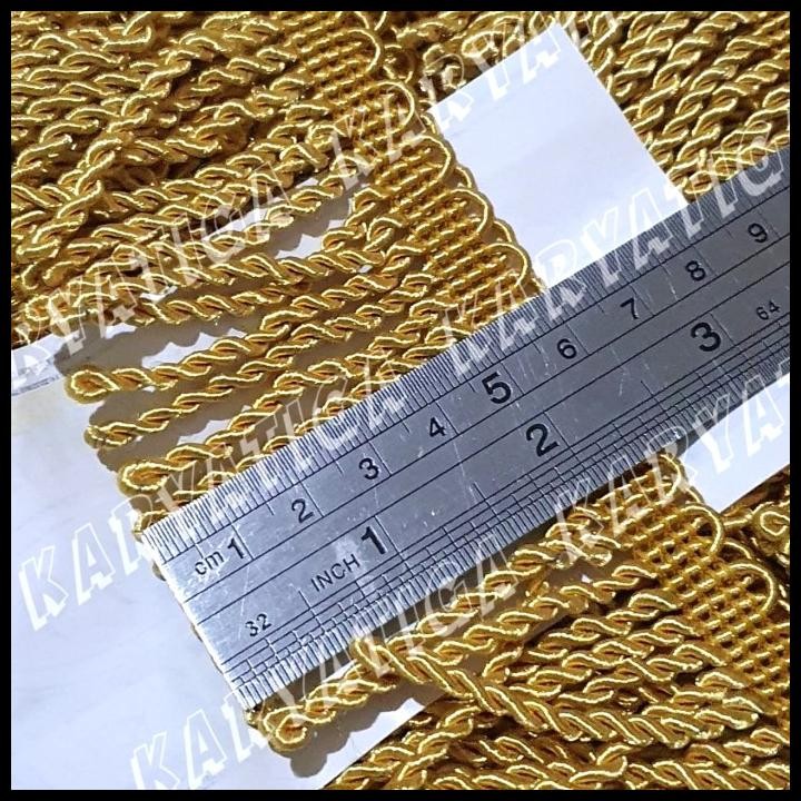 

Terlaris Renda Rumbai Tambang/Curly Lebar 6 Cm Kode 9966 - Emas (15 Meter) Good Quality