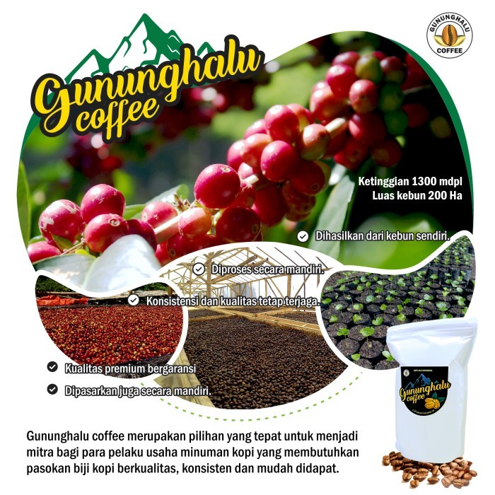 

Green Bean Kopi Arabika Gununghalu - Natural Process (Dry Hull) - 1 Kg