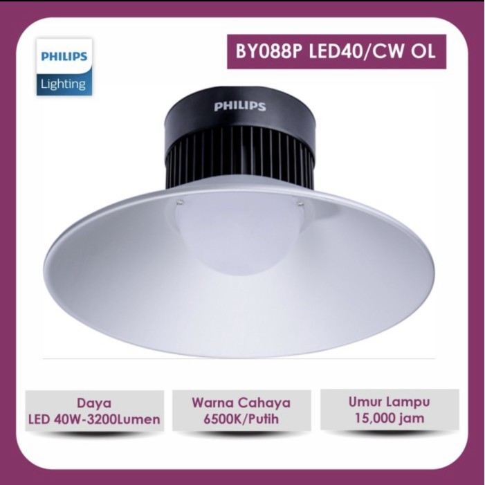 Lampu Gantung Highbay Led Philips by088p 40w 40 Watt Lampu Led Gudang
