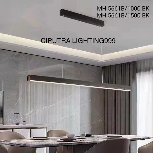 LAMPU HIAS GANTUNG MINIMALIS LED MEJA MAKAN DIAMETER 150 CM BK