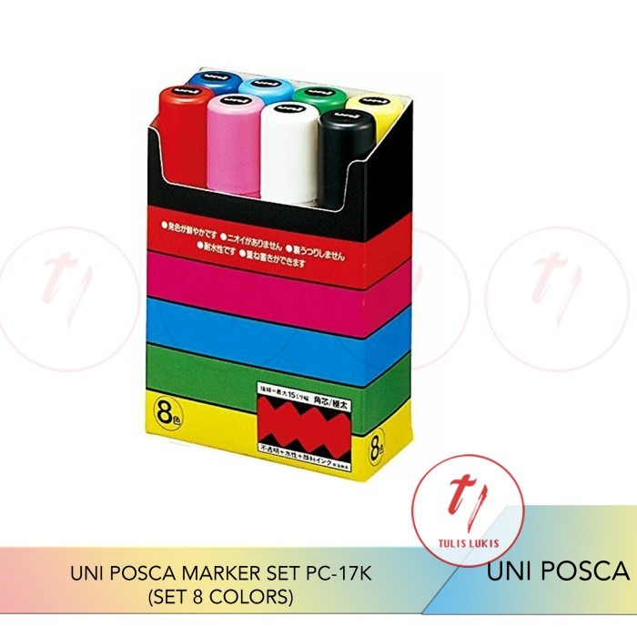 UNI POSCA MARKER SPIDOL PC-17K 8 color set