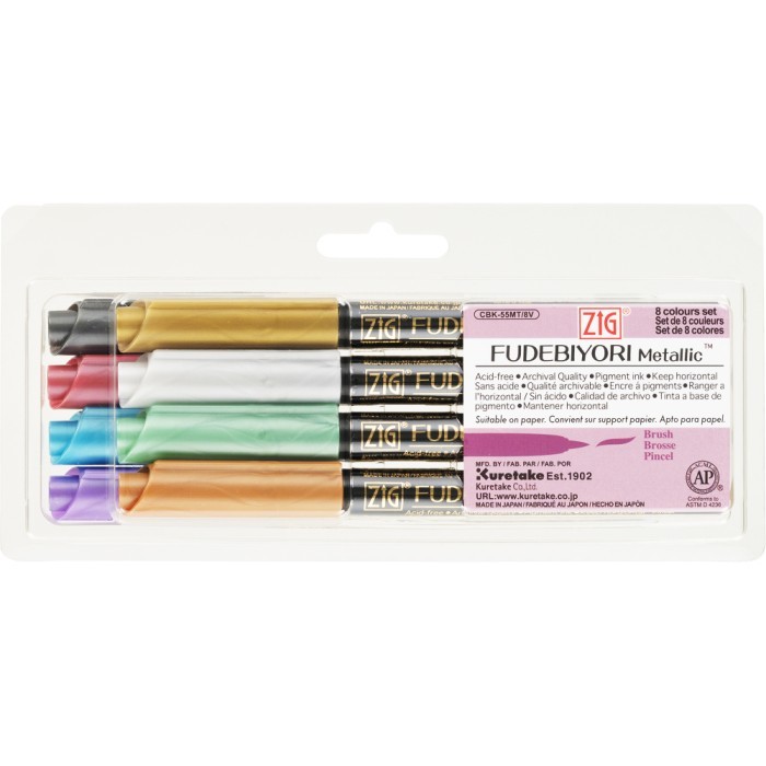 

ZIG KURETAKE FUDEBIYORI METALLIC SET 8 COLOUR
