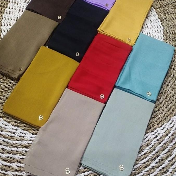 TERMURAH HIJAB DENAI/JILBAB +PIN BUTTONSCARVES+POUCH POLOS READY STOCK H85S
