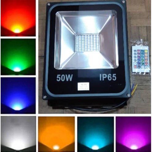 Lampu Sorot LED Warna Warni RGB SMD 50 Watt 220 volt