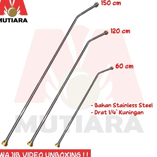 Terbaru Stik Robin Stainless 60 80 100 120 150 Cm Drat 1/4" Jantan Betina