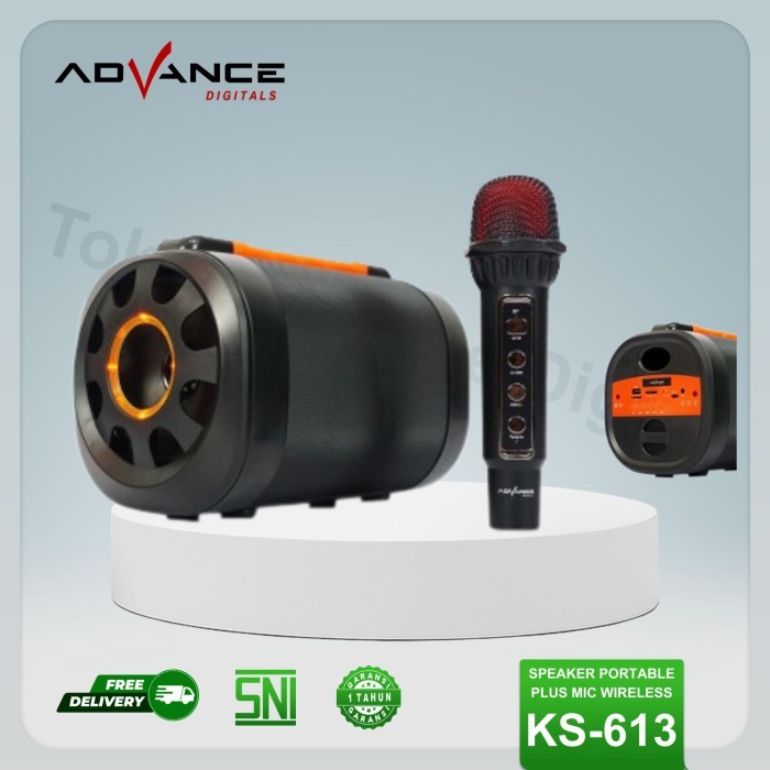 Advance Ks-613 Speaker Bluetooth Portable With Mic Wireless Karaoke