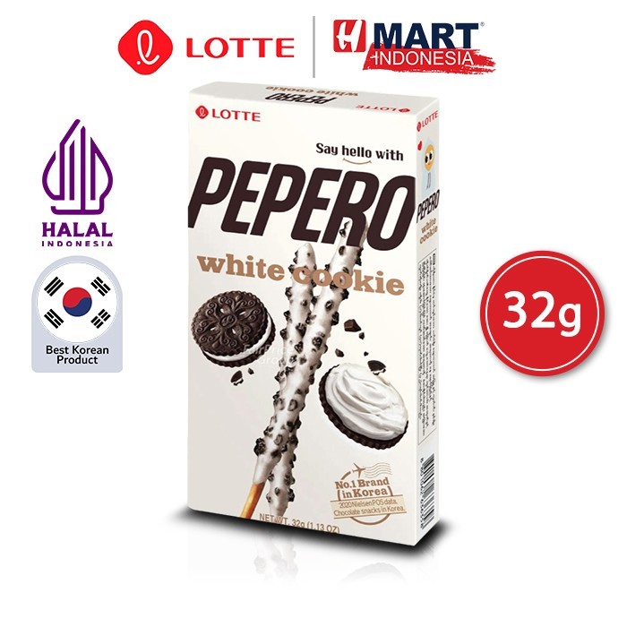 

Lotte Pepero White Cookie - Biskuit Stik Salut Cokelat Putih Dan Kukis 32G