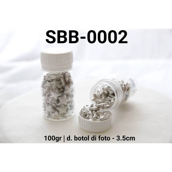 

TERLARIS SBB-0002 SPRINKLES SPRINKLE SPRINKEL BINTANG SILVER PERAK 100GRAM