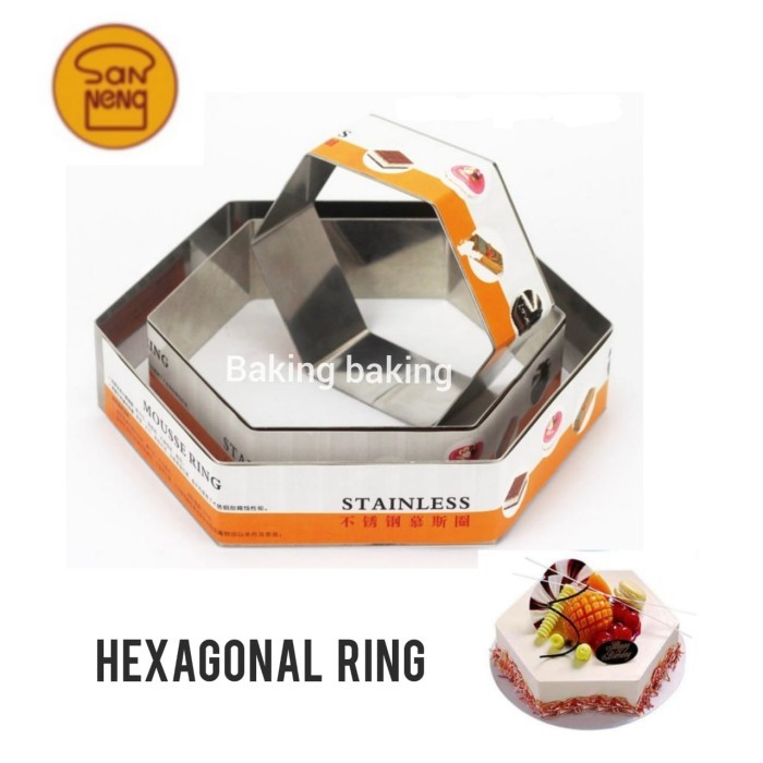 

BEST SELLER SANNENG HEXAGONAL MOUSSE RING / CETAKAN RING KUE ROTI HEXAGONAL