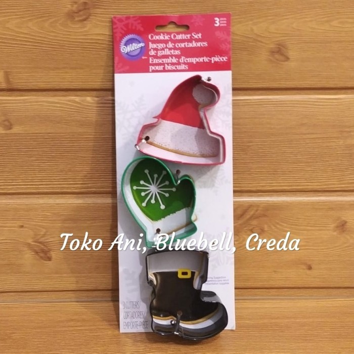 

BEST SELLER WILTON CETAKAN COOKIE NATAL - WINTERWEAR SANTA HAT,MITTEN,SANTA SHOE.