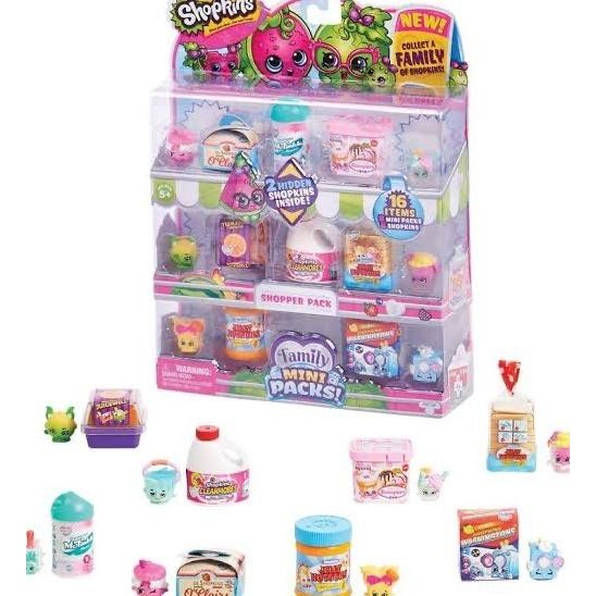 

Promo TERMURAH! SHOPKINS FAMILY MINI PACKS 16 ITEMS SHOPPER PACK ORIGINAL COD