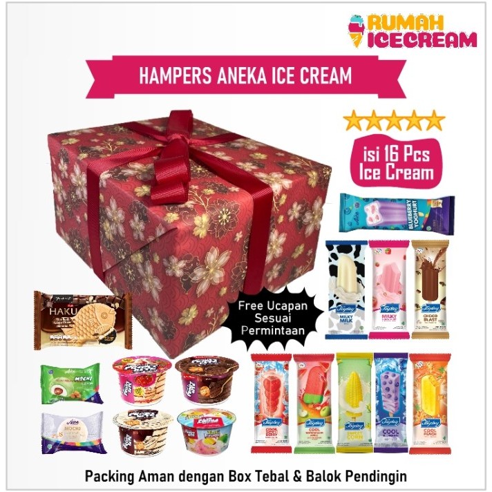 

New! Hampers/Parcel/Bingkisan Lebaran Aneka Ice Cream 16 pcs Idul Fitri
