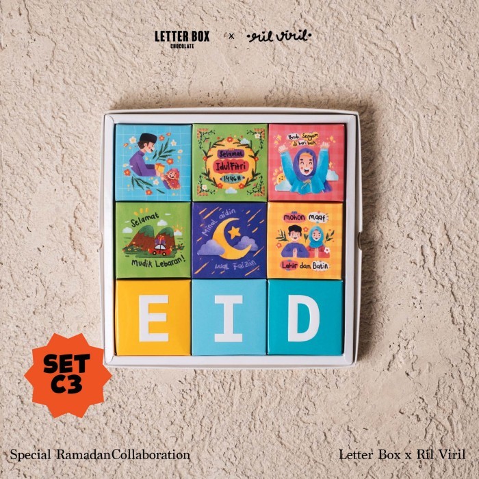 

New! Hampers Lebaran Coklat Box 9 pcs - Letter Box - Ramadan Edition - SET C3 Idul Fitri