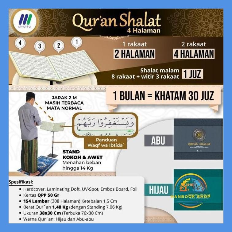 ALQURAN SUPER BESAR JUMBO IMAM SHALAT NON TANPA TERJEMAHAN STANDING