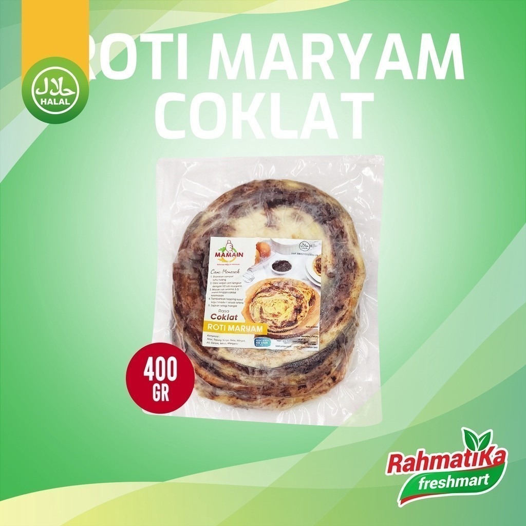 

Roti Maryam Rasa Coklat / Rasa Cokelat 400 gr (Frozen)