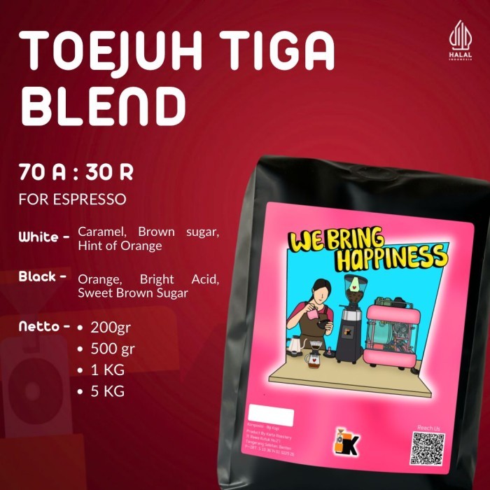 

Biji Kopi Bintang Toejuh Tiga Espresso Blend 70/30 1Kg