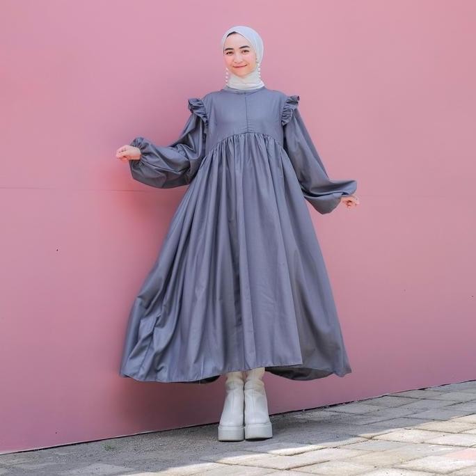 Mahika Midi Dress By  Maezula Tersedia Dari Ukuran Standart Sampai Jumbo Bahan Toyobo Cotton Muslim 