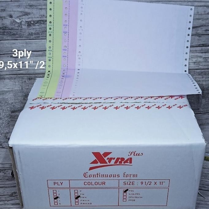 

kertas continous 3ply 9.5x11inc bagi 2 NCR berkualitas