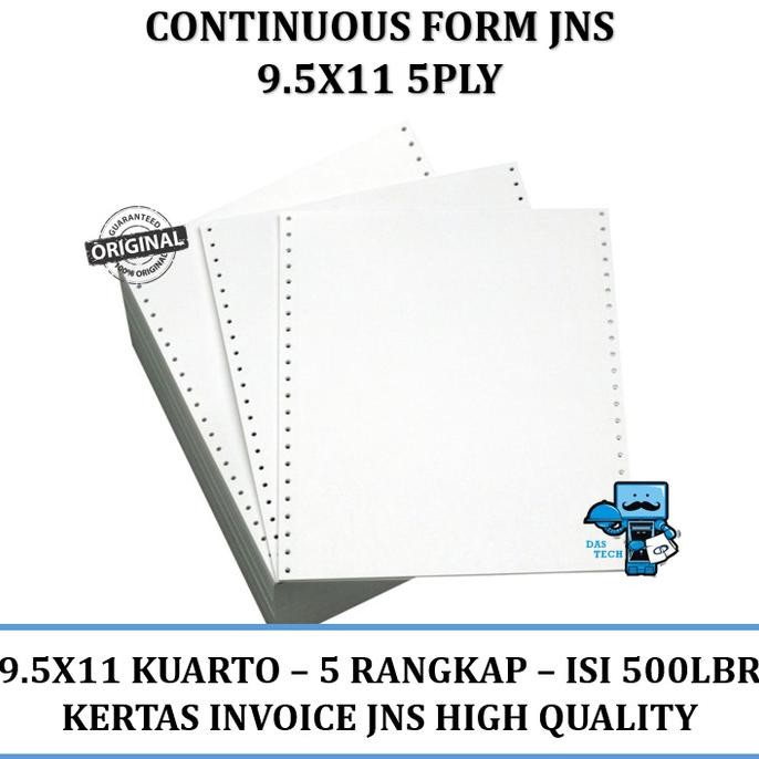 

Continuous Form JNS 9.5 X 11 5PLY NCR (Kertas Komputer)