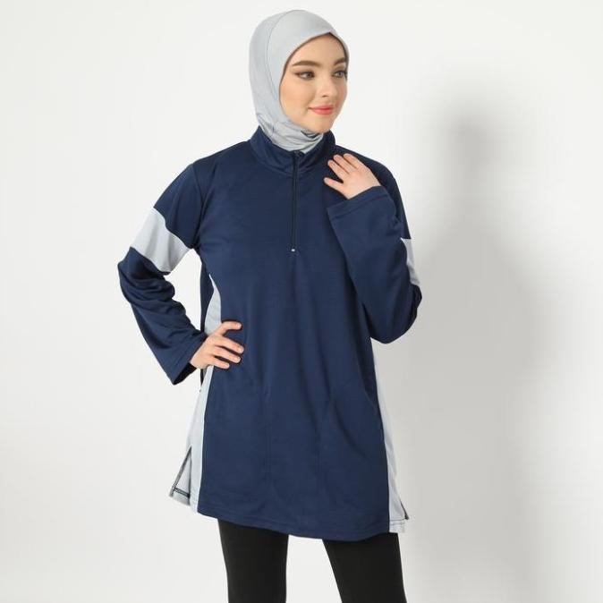 HIA Everywear Jenna Top Baju Olahraga Wanita Dry Fit Navy