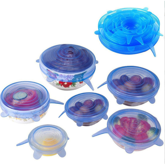 

18 Unit Penutup Wadah Makanan Silikon Serbaguna Sillicone Food Cover Anti Tumpah Silikon Flexible