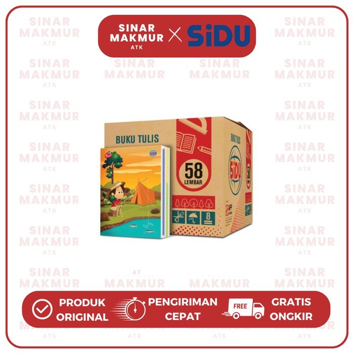 

BERGARANSI BUKU TULIS/BUKU CATATAN/NOTEBOOK 58 LEMBAR SIDU/SINAR DUNIA (5 PCS) KODE 1369