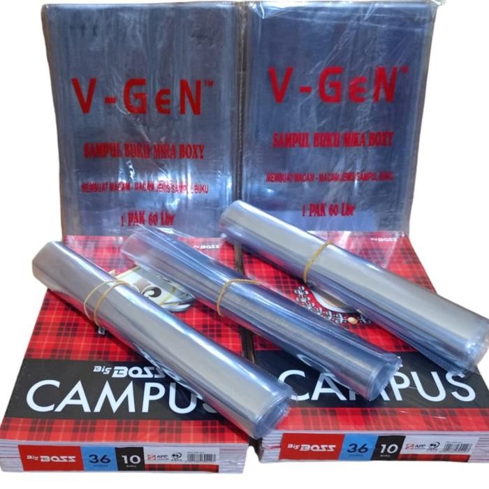 

BIG SALE SAMPUL BUKU PLASTIK UKURAN BESAR / SAMPUL BUKU PLASTIK UKURAN CAMPUS BOXY ISI 10 LEMBAR