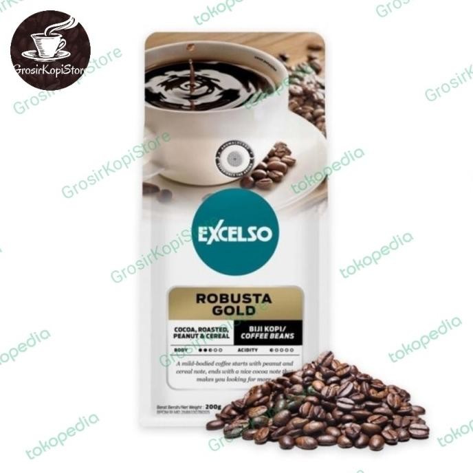 

Kopi Biji Robusta | Kopi Biji Excelso Robusta Gold 200Gram