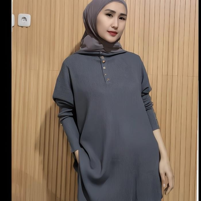 (CEMOY) TUNIK LONG OVERSIZE - ATASAN WANITA PANJANG KNITWEAR RAJUT