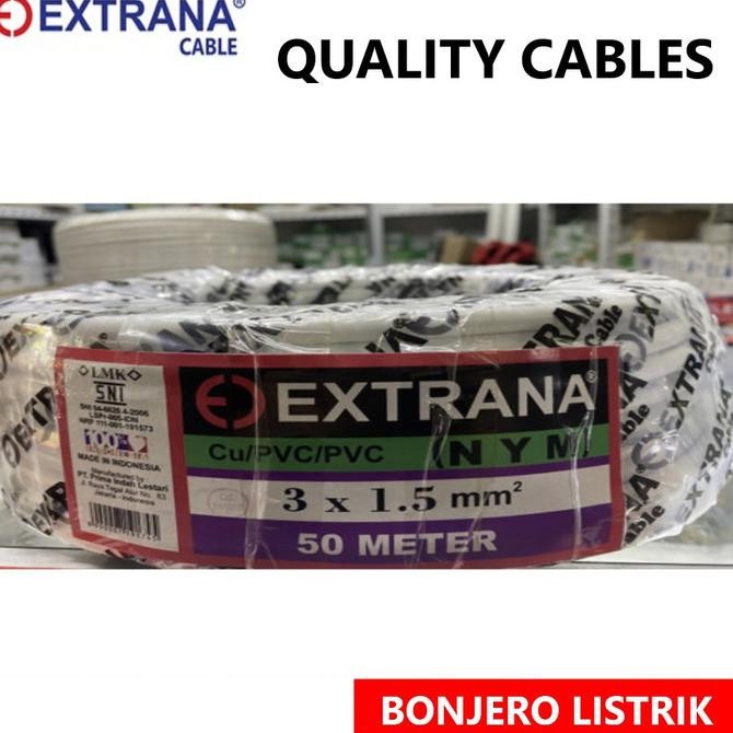 kabel listrik extrana NYM 3x1.5 Kawat tembaga 50 meter