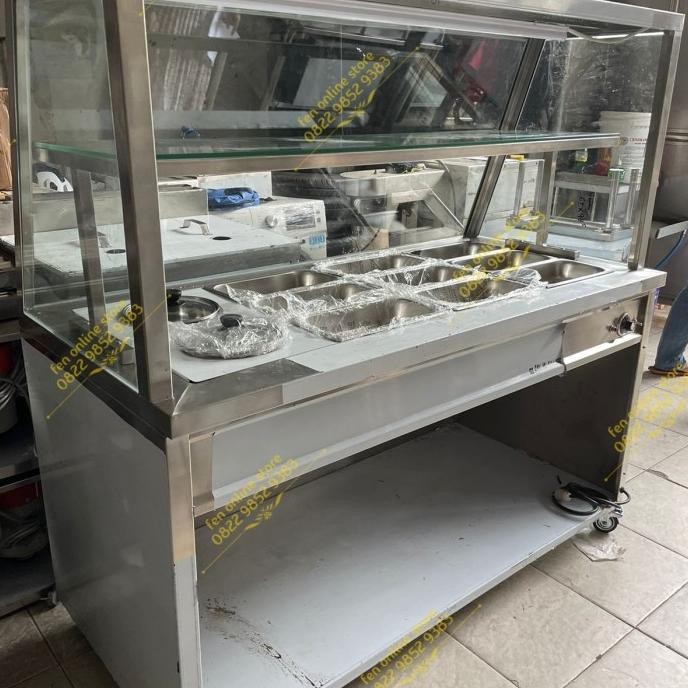 Grosir Bain Marie/Lemari Etalase/Lemari Pemanas Makanan/Fast Food Counter S/S