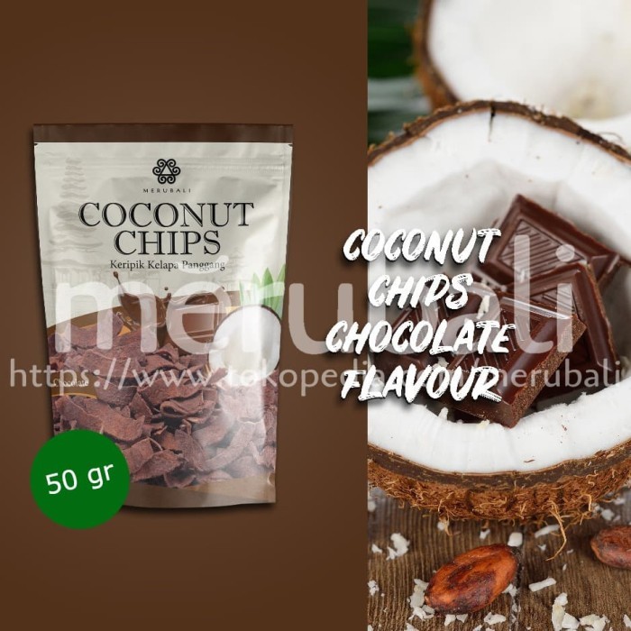 

KOMPLIT Merubali Coconut Chips Chocolate 50gr - Keripik Kelapa Panggang