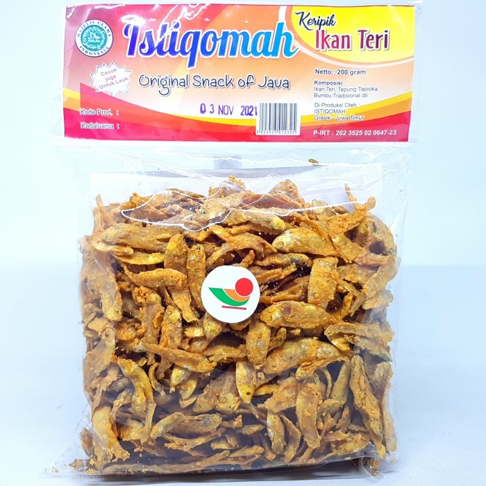 

TERUJI ISTIQOMAH KERIPIK IKAN TERI 200gr KRIPIK GRINTING CRISPY MINI BABY