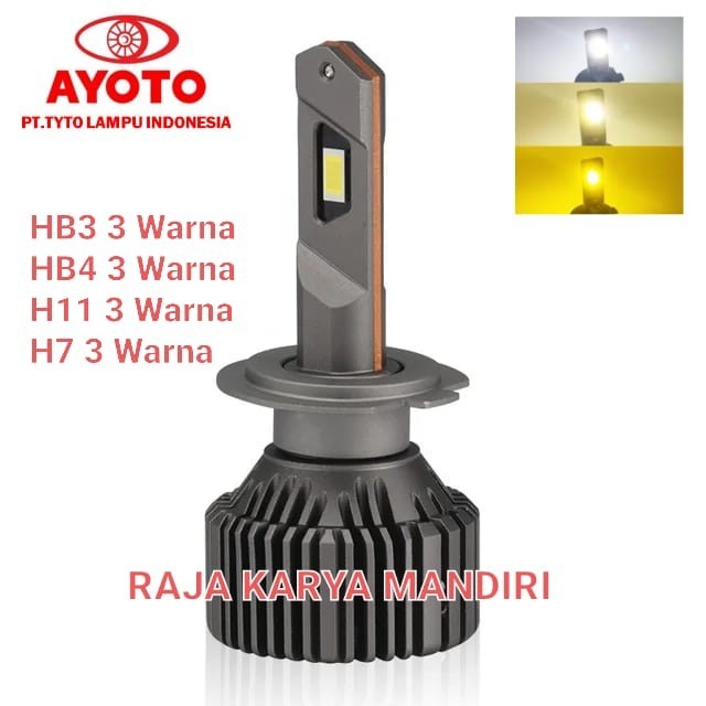 

NEW LAMPU LED MOBIL H4 HB3 HB4 H7 H11 3 WARNA CSP CHIPS UPGRADED WITH FAN