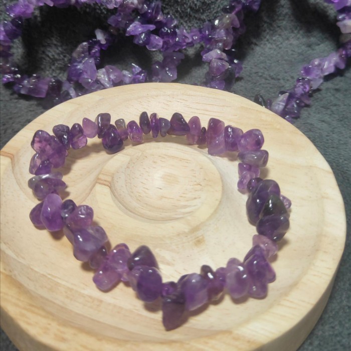 

PRODUK TERBATAS Gelang Amethyst Natural Chips TOP GRADE