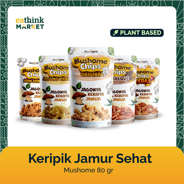 

TERLENGKAP Mushome Chips Camilan Sehat Keripik Jamur Pedas 80 gr