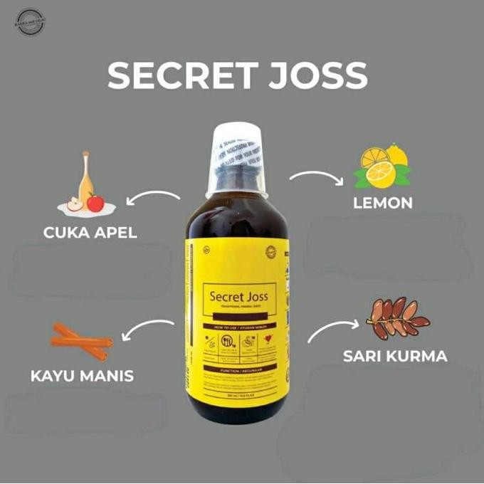 

Secret Joss Minuman Berisikan Lemon,Cuka Apel ,Sari Kurma , Kayumanis Original Dan Terpercaya