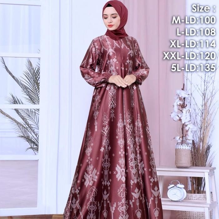 Gamis Nagita Maxmara Silk Premium Busui Motif Fashion Muslim 2024 Kekinian Dress Motif Ukuran