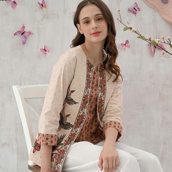 Super Murah, Alda Atasan Batik Lengan Panjang Blazer Kemeja Batik Panjang Blouse Batik Wanita Baju B