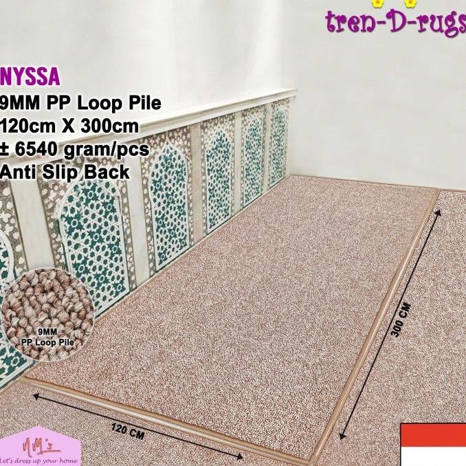 Tren-D-rugs sajadah masjid karpet sejadah polos modern alas sholat mushola roll gulungan panjang sha