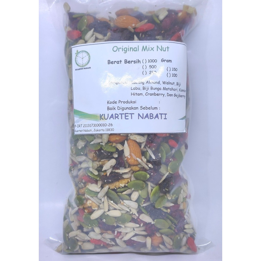 

Campuran Kacang, Biji, Dan Buah Kering / Original Mix Nut 1 Kg